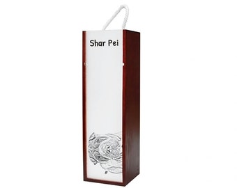 Shar-Pei - Wine box with an image of a dog.
