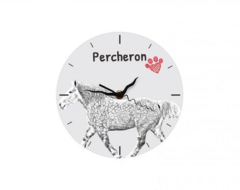 Percheron, Free standing MDF floor clock with an image of a horse.