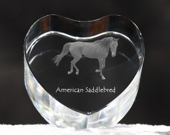 American Saddlebred, crystal heart with horse, souvenir, decoration, limited edition, Collection