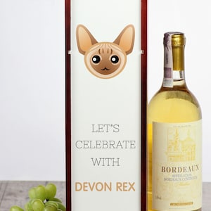 Let’s celebrate with Devon rex cat. A wine box with the cute Art-Dog cat