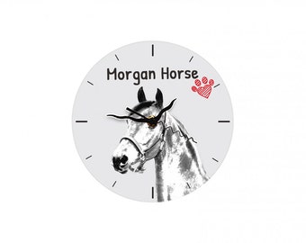 Morgan horse, Free standing MDF floor clock with an image of a horse.
