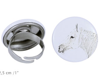 Ring with a horse - Boulonnais