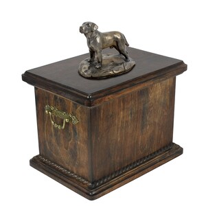 Urn voor hondenas met standbeeld labrador retriever, ART-DOG-crematiedoos, urn op maat.