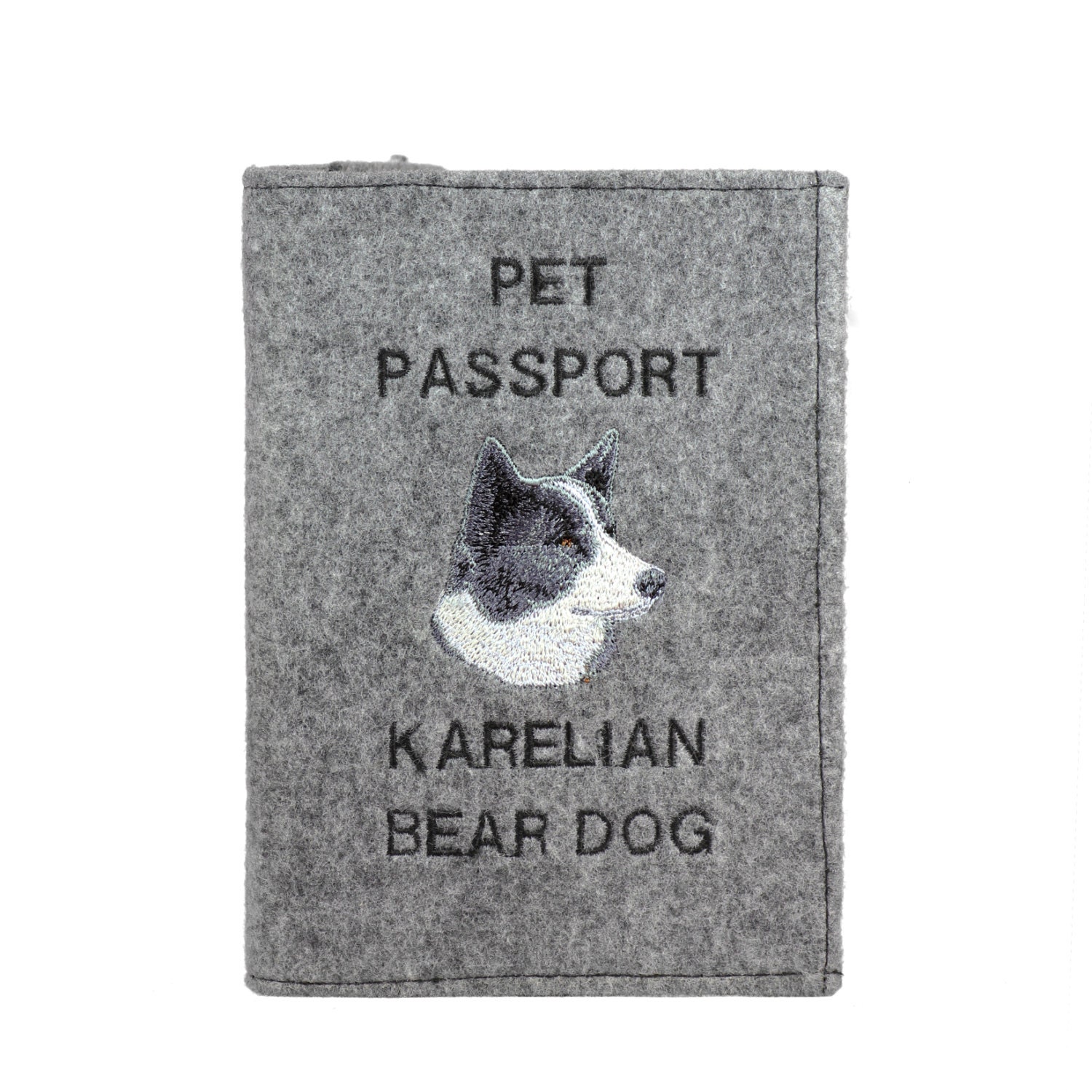 dog owner accessory Embroidered felt document cover Traveler’s gift Dog passport wallet Karelian Bear Dog Passport Holder Bags & Purses Luggage & Travel Passport Covers 