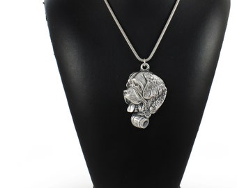NEW, Saint Bernard, dog necklace, silver cord 925, limited edition, ArtDog