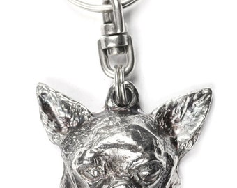 NEW, Chihuahua (smooth haired), dog keyring, key holder, limited edition, ArtDog . Dog keyring for dog lovers