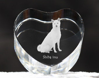 Shiba Inu, crystal heart with dog, souvenir, decoration, limited edition, Collection