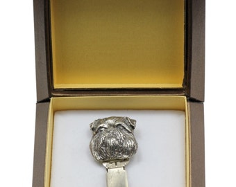 NEW, Brussels Griffon, dog clipring, in casket, dog show ring clip/number holder, limited edition, ArtDog