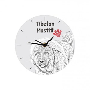 Tibetan Mastiff, Free standing MDF floor clock with an image of a dog.