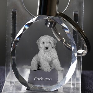 Cockapoo  , Dog Crystal Keyring, Keychain, High Quality, Exceptional Gift . Dog keyring for dog lovers