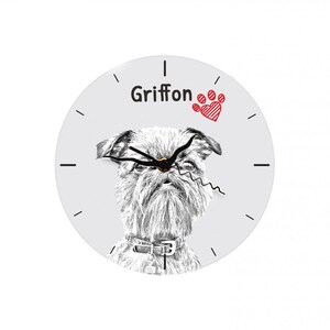 Griffon, Free standing MDF floor clock with an image of a dog.