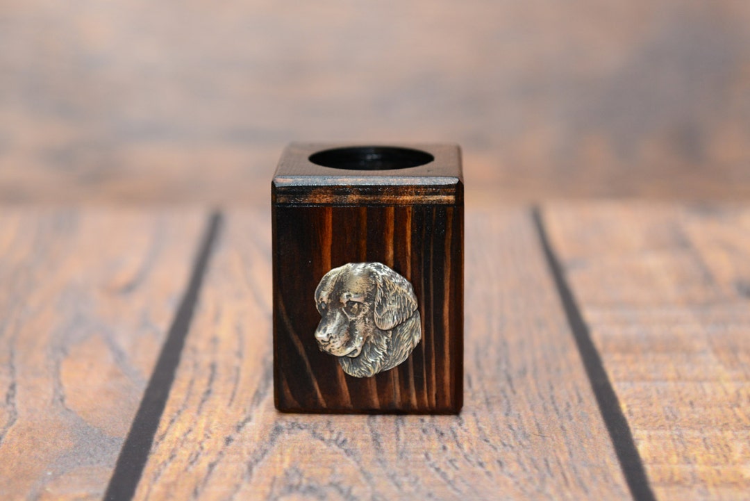 Golden Retriever Wooden Candlestick With Dog Souvenir Etsy