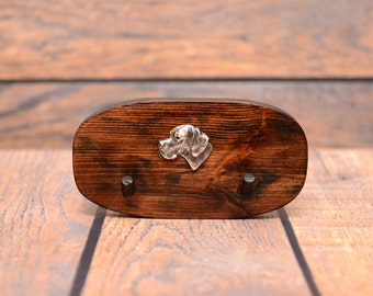 English Pointer - Unique wooden hanger with a relief of a purebred dog. Perfect for a collar, harness or leash.