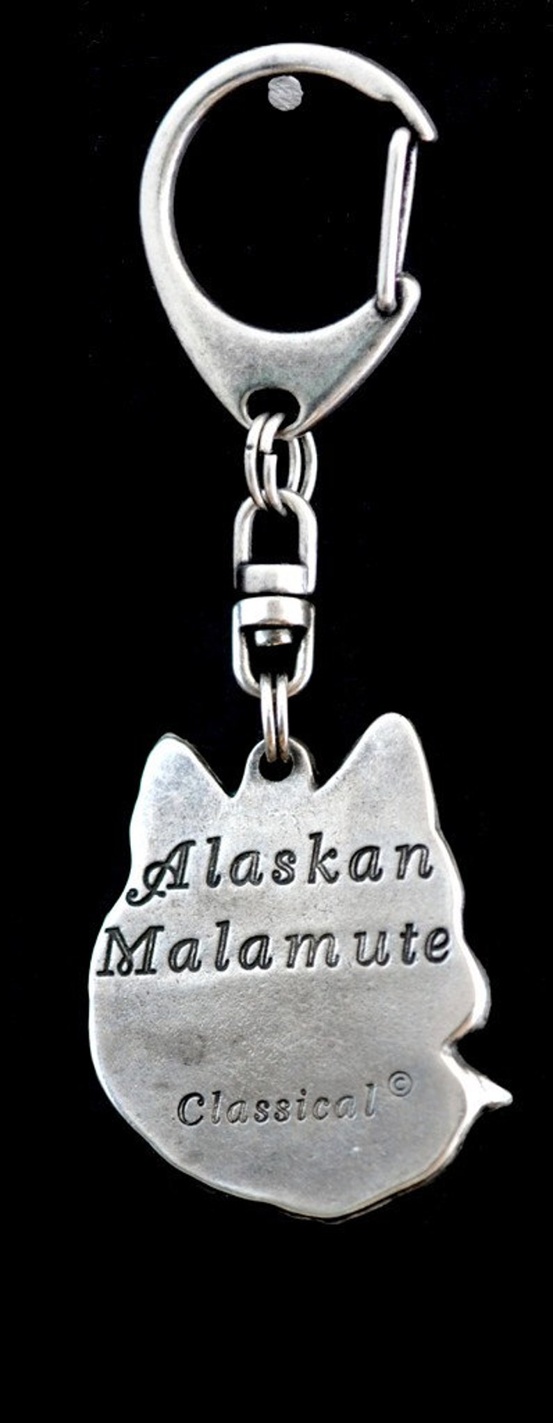ELEGANCE set Mal or Mally dog keyring and necklace in casket limited edition ArtDog Alaskan Malamute NEW Dog keyring for dog lovers