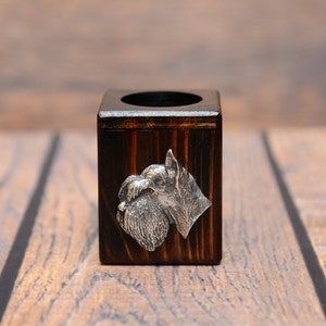 Scottish Terrier - Wooden candlestick with dog, souvenir, decoration, limited edition, Collection