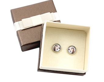 Saluki. Pet in your ear. Earrings with box. Photojewelry. Handmade.