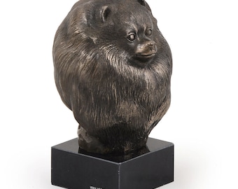 Pomeranian, dog marble statue, limited edition, ArtDog. Made of cold cast bronze. Perfect gift. Limited edition