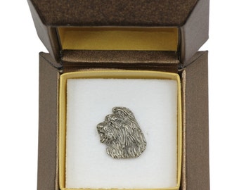 NEW, Briard, dog pin, in casket, limited edition, ArtDog