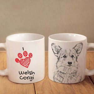 Cardigan Welsh Corgi- mug with a dog and description:"I love ..." High quality ceramic mug. Dog Lover Gift, Christmas Gift