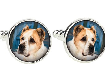 Central Asian Shepherd Dog. Cufflinks for dog lovers. Photo jewellery. Men's jewellery. Handmade