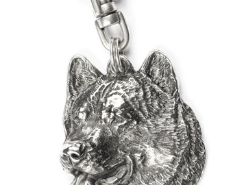 NEW, Alaskan Malamute, Mal or Mally, dog keyring, key holder, limited edition, ArtDog . Dog keyring for dog lovers