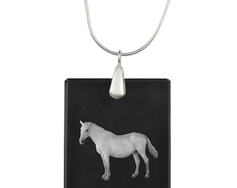 Lipizzan,  Horse Crystal Pendant, SIlver Necklace 925, High Quality, Exceptional Gift, Collection!