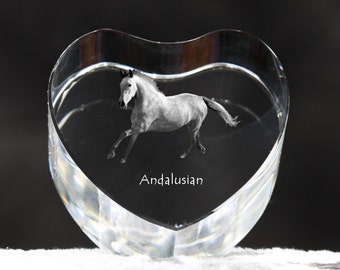 Andalusian, crystal heart with horse, souvenir, decoration, limited edition, Collection