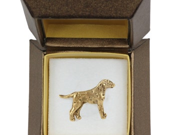 NEW, Dalmatian, dog pin, in casket, gold plated, limited edition, ArtDog