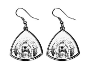 Polish Lowland Sheepdog - NEW collection of earrings with images of purebred dogs, unique gift