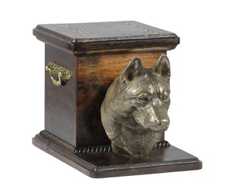 Urn for dog’s ashes with a standing statue -Siberian Husky, ART-DOG