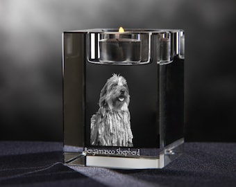 Bergamasco Shepherd - crystal candlestick with dog, souvenir, decoration, limited edition, Collection
