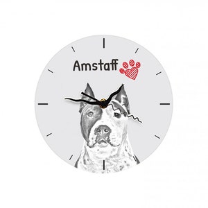 American Staffordshire Terrier, Free standing MDF floor clock with an image of a dog.