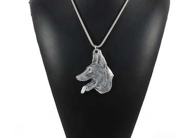 NEW, Malinois, dog necklace, silver chain 925, limited edition, ArtDog