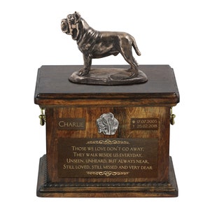 Neapolitan Mastiff - Exclusive Urn for Dog Ashes With a Statue, Relief