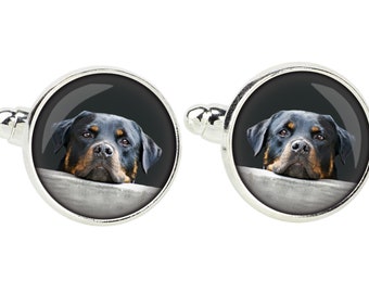 Rottweiler. Cufflinks for dog lovers. Photo jewellery. Men's jewellery. Handmade