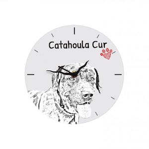 Catahoula Cur, Free standing MDF floor clock with an image of a dog.