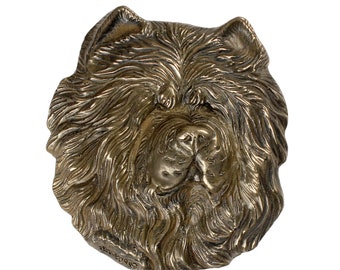 Chow chow Bust, Cold Cast Bronze Sculpture, Small dog bust, Home and Office Decor, Dog Trophy, Dog Memorial