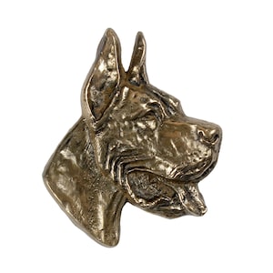 Busto di alano, scultura in bronzo fuso a freddo, busto di piccolo cane, arredamento per la casa e l'ufficio, trofeo per cani, memoriale per cani