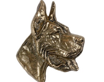 Great Dane Bust, Cold Cast Bronze Sculpture, Small dog bust, Home and Office Decor, Dog Trophy, Dog Memorial