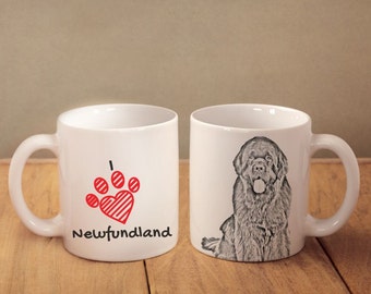 Newfoundland- mug with a dog and description:"I love ..." High quality ceramic mug. Dog Lover Gift, Christmas Gift