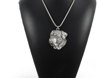 NEW, Dogue de Bordeaux, dog necklace, silver chain 925, limited edition, ArtDog