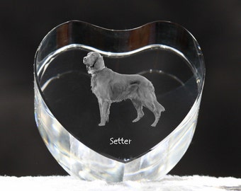 Setter, crystal heart with dog, souvenir, decoration, limited edition, Collection