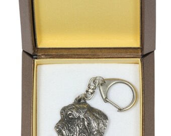 NEW, Basset Vendeen (Petit Basset Griffon Vendéen), dog keyring, key holder, in casket, limited edition, ArtDog . Dog keyring for dog lovers