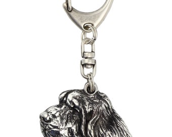 Clumber Spaniel, dog keyring, keychain, limited edition, ArtDog . Dog keyring for dog lovers