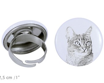 Ring with a cat - Abyssinian cat