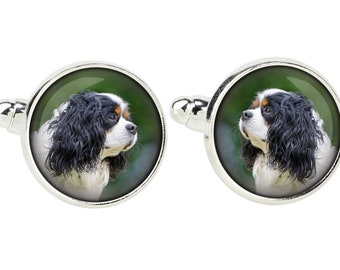 Cavalier King Charles Spaniel. Cufflinks for dog lovers. Photo jewellery. Men's jewellery. Handmade