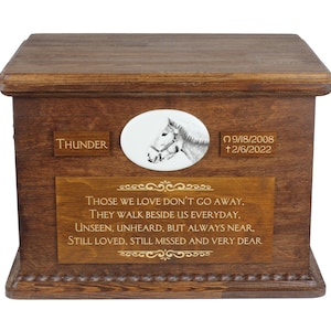Haflinger grote urn voor paardenas, gepersonaliseerd gedenkteken met foto, aangepaste paardenurn, paardengedenkteken, grote urn voor paard