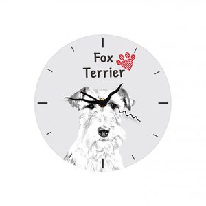 Fox Terrier, Free standing MDF floor clock with an image of a dog.