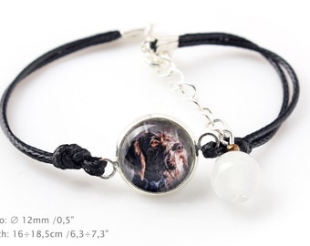 German Wirehaired Pointer. Bracelet for people who love dogs. Photojewelry. Handmade.