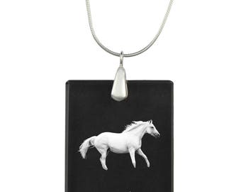 Czech Warmblood,  Horse Crystal Pendant, SIlver Necklace 925, High Quality, Exceptional Gift, Collection!